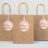 Happy Birthday Rose Goldblush Glitzer Tropfen Runder Aufkleber