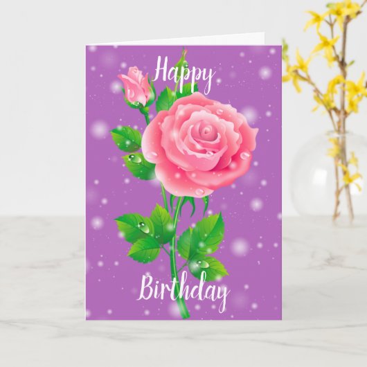 Happy Birthday Rose Karte (Gelbe Blume)