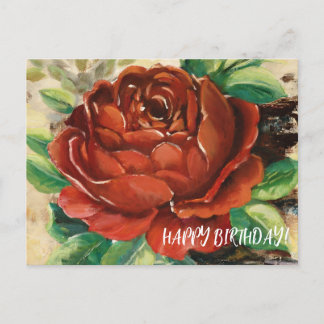 Happy Birthday Rose Postcard Postkarte