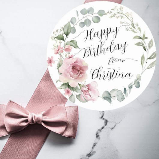 Happy Birthday Rose Sticker