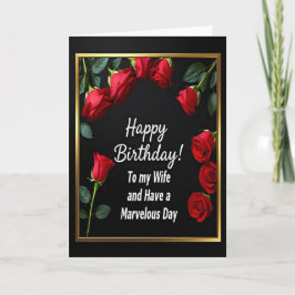 Happy Birthday Rote Rose Ehefrau Card Einladung