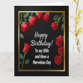 Happy Birthday Rote Rose Ehefrau Card Karte (Gelbe Blume)