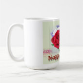 Happy Birthday Rote Rosen Blumendesign Kaffeetasse (Links)