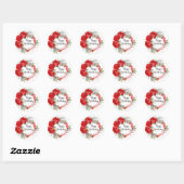 Happy Birthday Rote Rosen Round Sticker (Blatt)