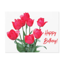 Happy Birthday Rote Tulpen farbenfroh leuchtend bl