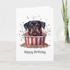 Happy Birthday Rottweiler Dog Movie Popcorn Ecket Karte