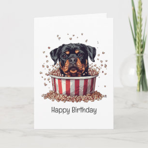 Happy Birthday Rottweiler Dog Movie Popcorn Ecket Karte