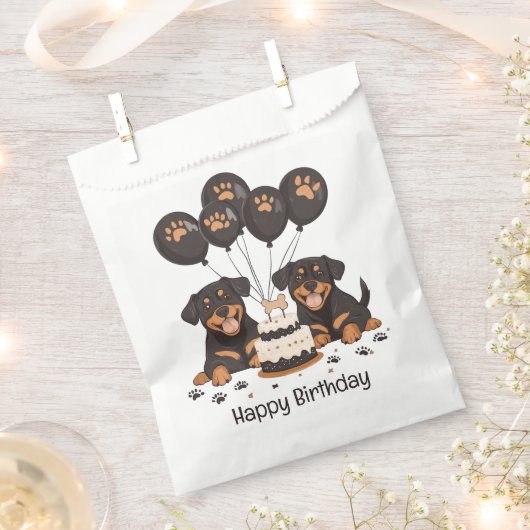 Happy Birthday Rottweiler Hunde Geschenktütchen (Ausgeschnitten)