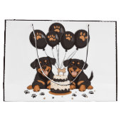 Happy Birthday Rottweiler Hunde Große Geschenktüte (Rückseite)