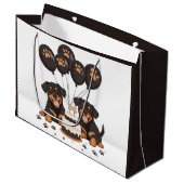Happy Birthday Rottweiler Hunde Große Geschenktüte (Vorderseite Schrägansicht)