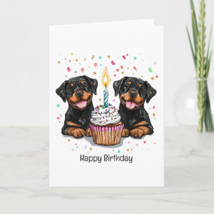 Happy Birthday Rottweiler Hunde Karte