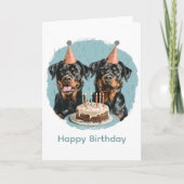 Happy Birthday Rottweiler Hunde Karte (Vorderseite)
