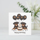 Happy Birthday Rottweiler Hunde Karte (Stehend Vorderseite)