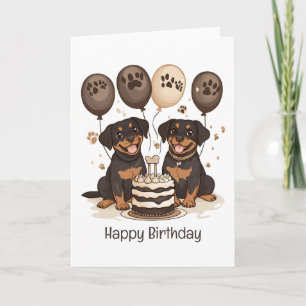 Happy Birthday Rottweiler Hunde Karte