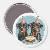Happy Birthday Rottweiler Hunde Magnet (Vorderseite/Rückseite)