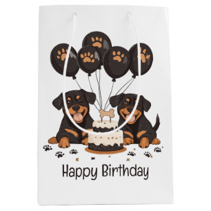 Happy Birthday Rottweiler Hunde Mittlere Geschenktüte