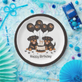 Happy Birthday Rottweiler Hunde Pappteller (Party)