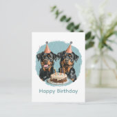 Happy Birthday Rottweiler Hunde Postkarte (Stehend Vorderseite)
