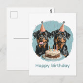 Happy Birthday Rottweiler Hunde Postkarte (Vorne/Hinten)