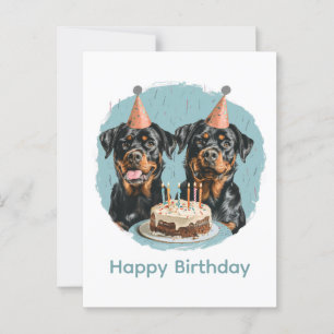 Happy Birthday Rottweiler Hunde Postkarte