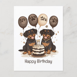 Happy Birthday Rottweiler Hunde Postkarte