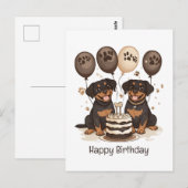 Happy Birthday Rottweiler Hunde Postkarte (Vorne/Hinten)