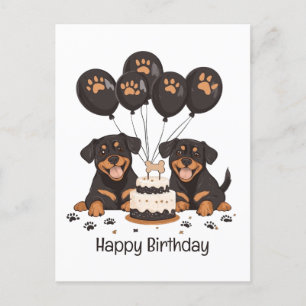 Happy Birthday Rottweiler Hunde Postkarte