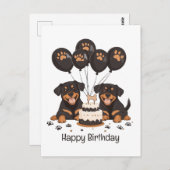 Happy Birthday Rottweiler Hunde Postkarte (Vorne/Hinten)