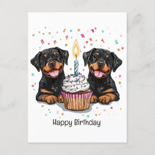 Happy Birthday Rottweiler Hunde Postkarte