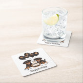 Happy Birthday Rottweiler Hunde Rechteckiger Pappuntersetzer (Vor Ort)