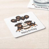 Happy Birthday Rottweiler Hunde Rechteckiger Pappuntersetzer (angewinkelt)