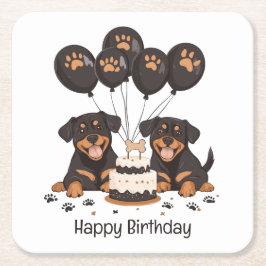 Happy Birthday Rottweiler Hunde Rechteckiger Pappuntersetzer