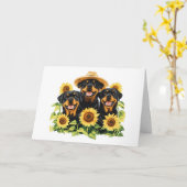 Happy Birthday Rottweiler Hunde Sonnenblumen Karte (Gelbe Blume)