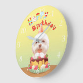 Happy Birthday Round Clock Große Wanduhr (Winkel)