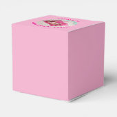 Happy Birthday Round Foto Pink Geschenkschachtel (Rückseite)