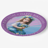 Happy Birthday Round Paper Plate Pappteller (Schrägansicht)