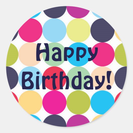 Happy Birthday - Round Sticker (Vorderseite)