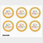 Happy Birthday Round Sticker (Blatt)