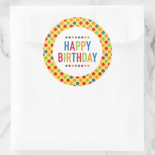Happy Birthday Round Sticker (Tasche)