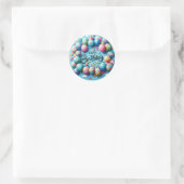 Happy Birthday Round Sticker - Farbige Ballons (Tasche)