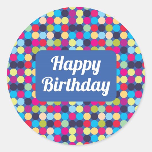 Happy Birthday - Round Stickers (Vorderseite)