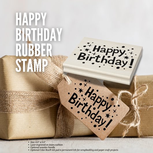 Happy Birthday Rubber Briefmarke Gummistempel