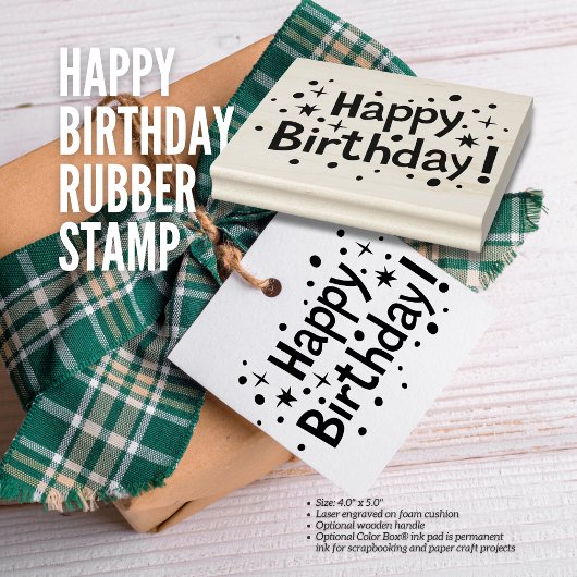 Happy Birthday Rubber Briefmarke Gummistempel