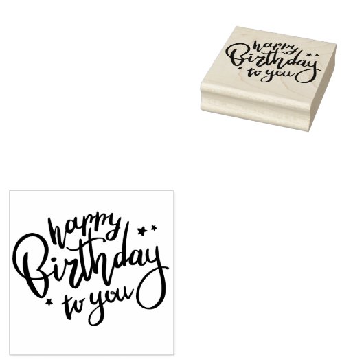 Happy Birthday Rubber Briefmarke Gummistempel (Stempel)