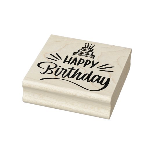 Happy Birthday Rubber Briefmarke Gummistempel (Stempel)