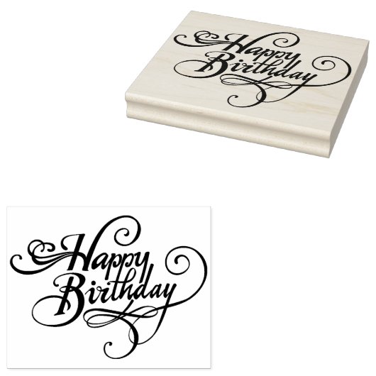 Happy Birthday Rubber Briefmarke Gummistempel (Stempel)
