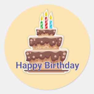 Happy Birthday Runder Aufkleber