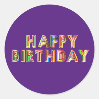 Happy Birthday Runder Aufkleber
