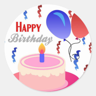 Happy Birthday Runder Aufkleber
