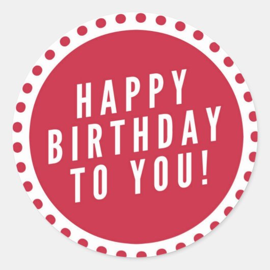 Happy Birthday Runder Aufkleber (Vorderseite)